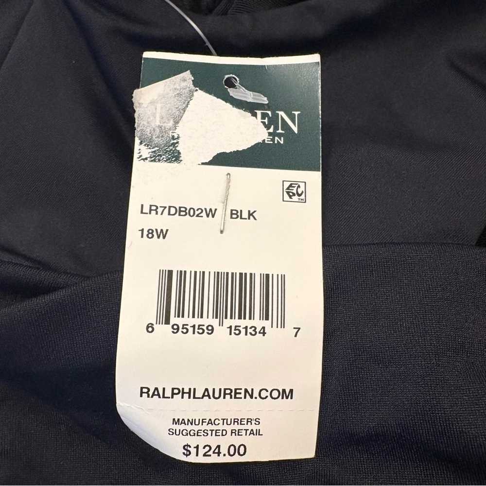 Lauren Ralph Lauren Plus Size Plunge Halter Mio One Piece Swimsuit Swim Dress 18 - Picture 9 of 9